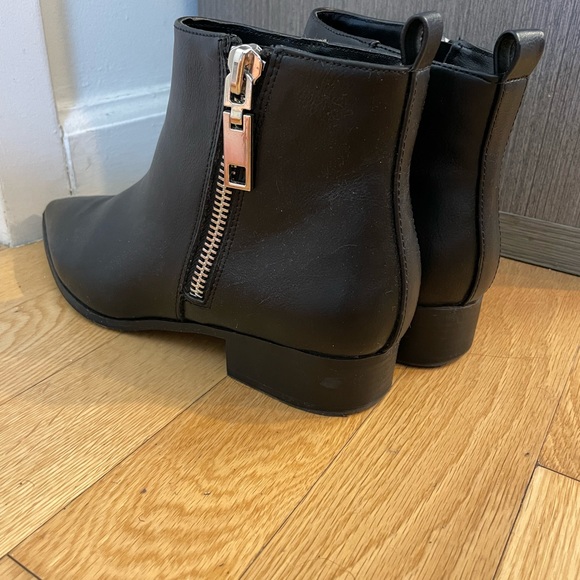 Mix No. 6 Black Ankle Boots with Silver Zipper - Picture 2 of 6